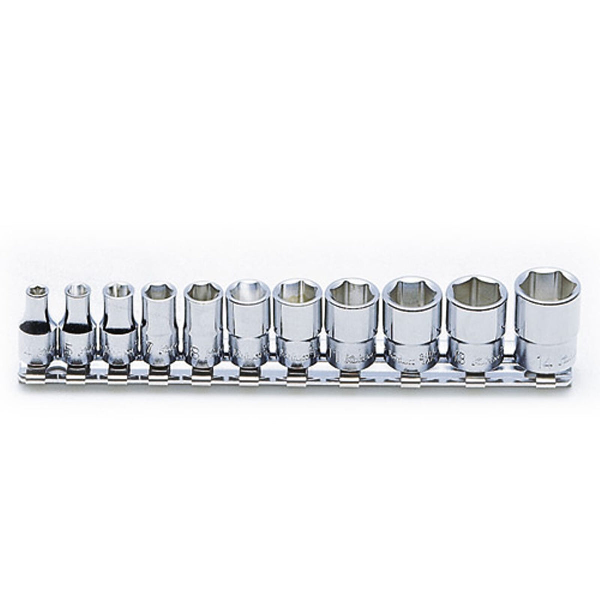 Koken RS2400M Socket Set On Rail 6pt 11pc 1/4"Dr 4-14mm | Hobeca