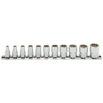 Koken RS2405M 11-piece socket set on rail, 1/4 inch drive, 12-point sockets 4–14mm