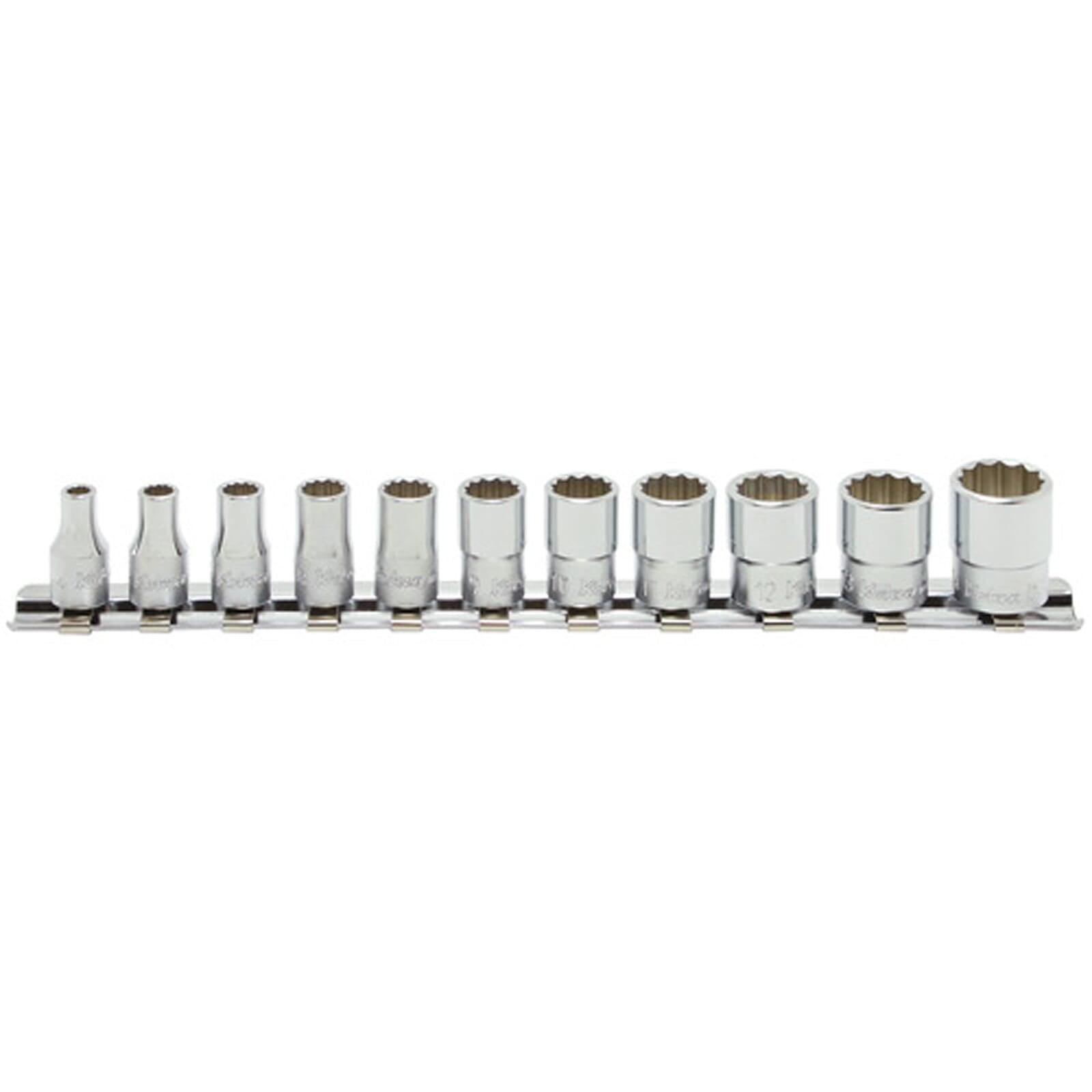 Koken RS2405M Socket Set On Rail 12pt 11pc 1/4"Dr 4-14mm | Hobeca