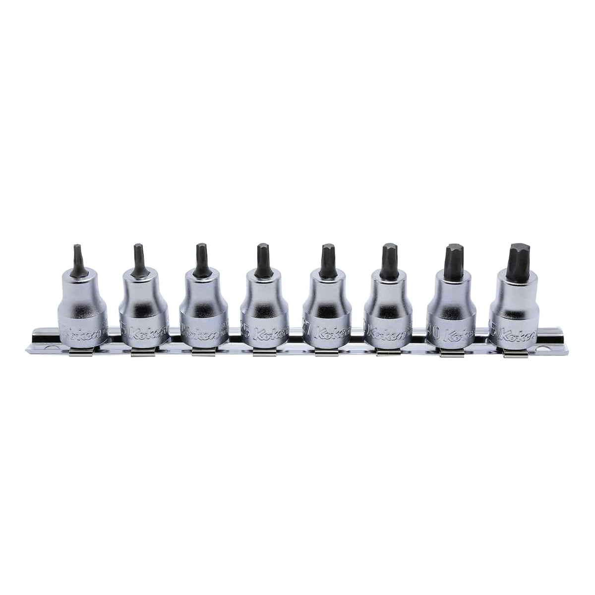 Koken RS3010M-38 Inhex Bit Socket Set On Rail 8pc 3/8"Dr 3-12mm | Hobeca