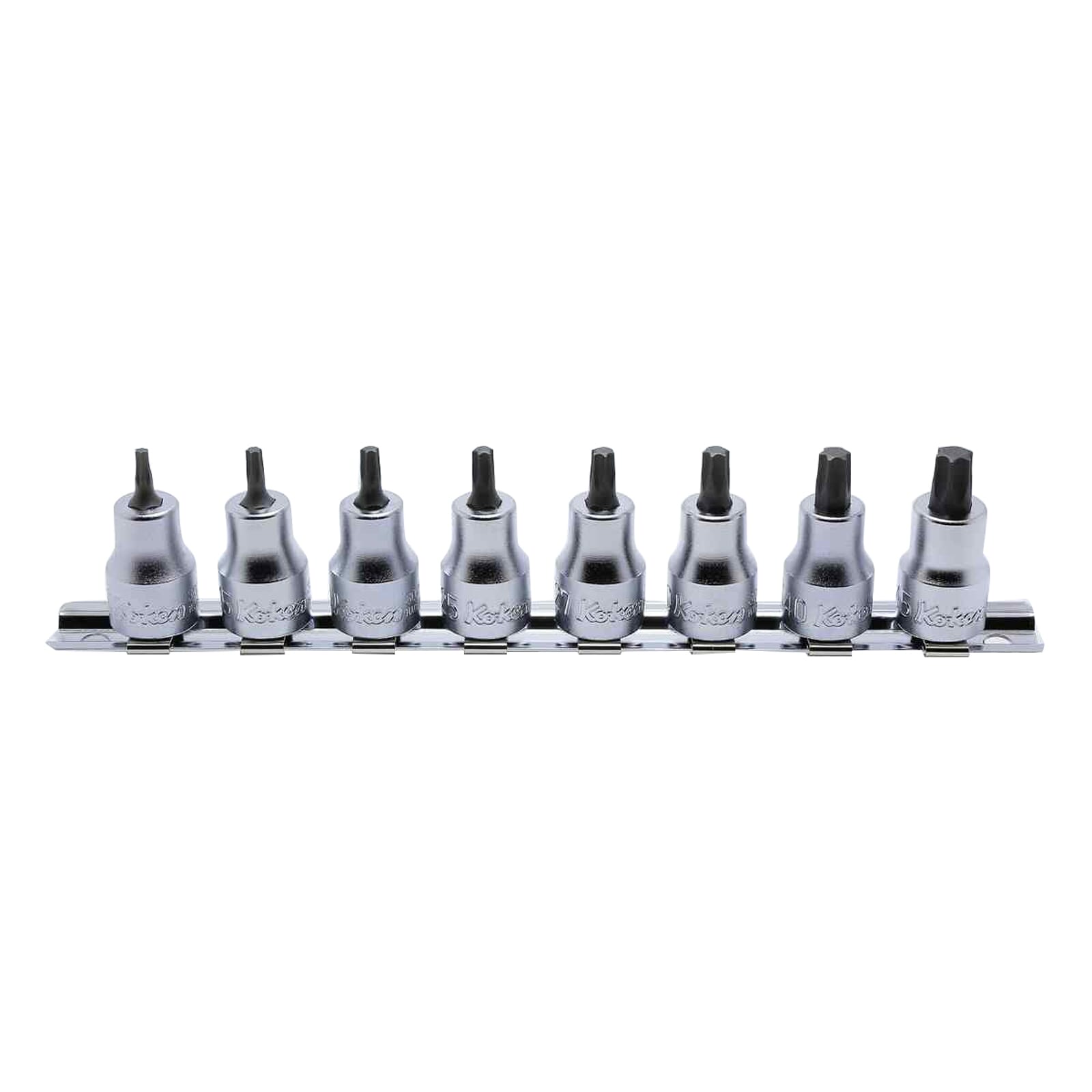 Koken RS3010M-38 Inhex Bit Socket Set On Rail 8pc 3/8"Dr 3-12mm | Hobeca