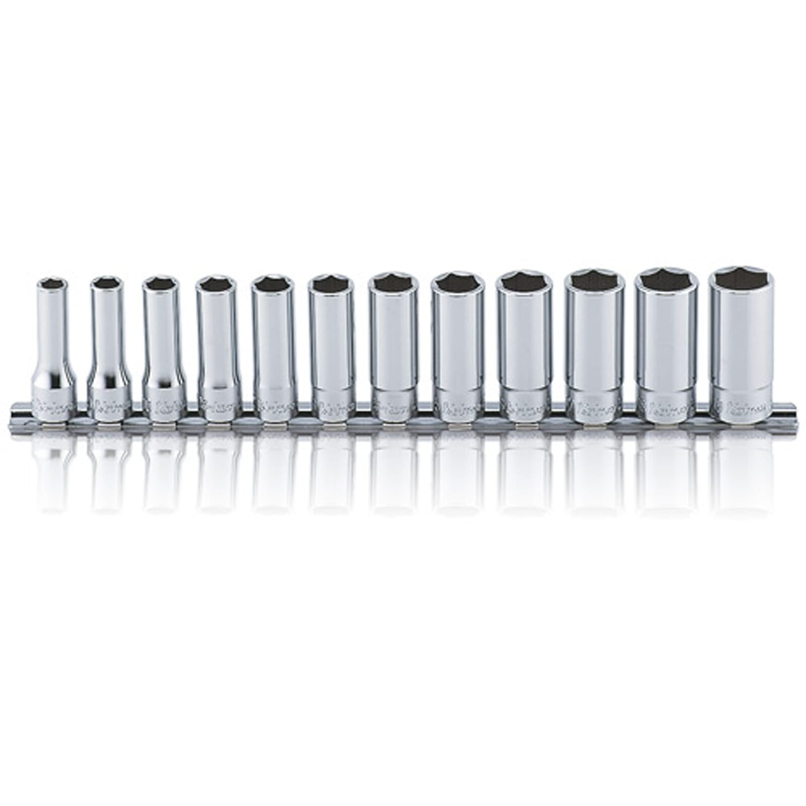 Koken RS3300M Deep Socket Set On Rail 6pt 12pc 3/8"Dr 8-19mm | Hobeca