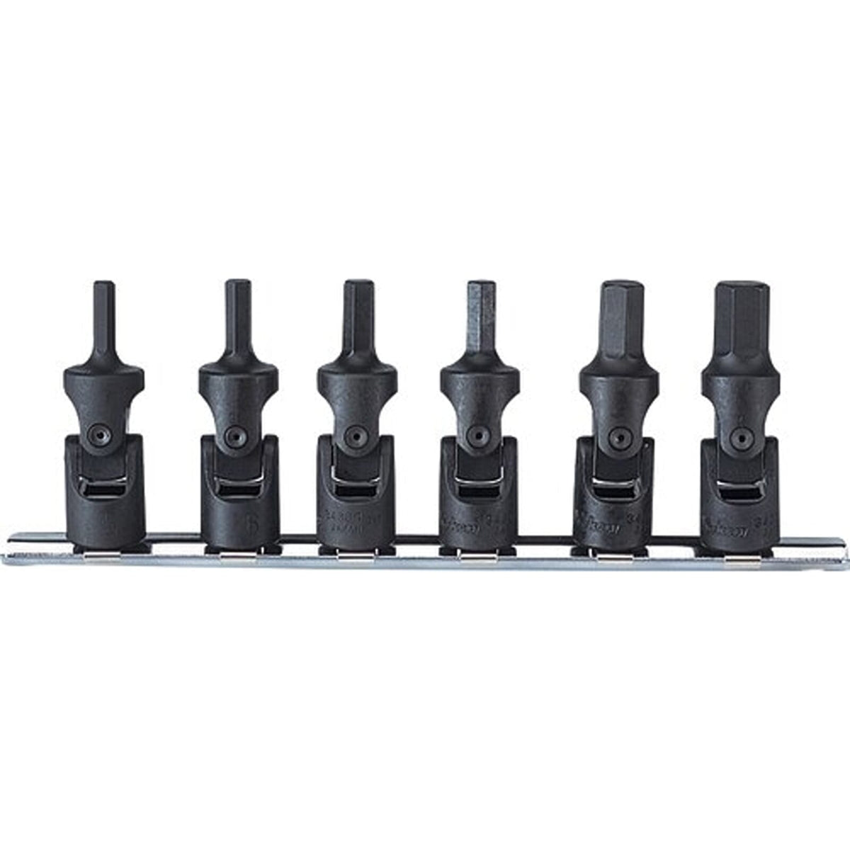 Koken RS3430M/6 Universal Socket Set On Rail 6pc 3/8"Dr 5-12mm | Hobeca