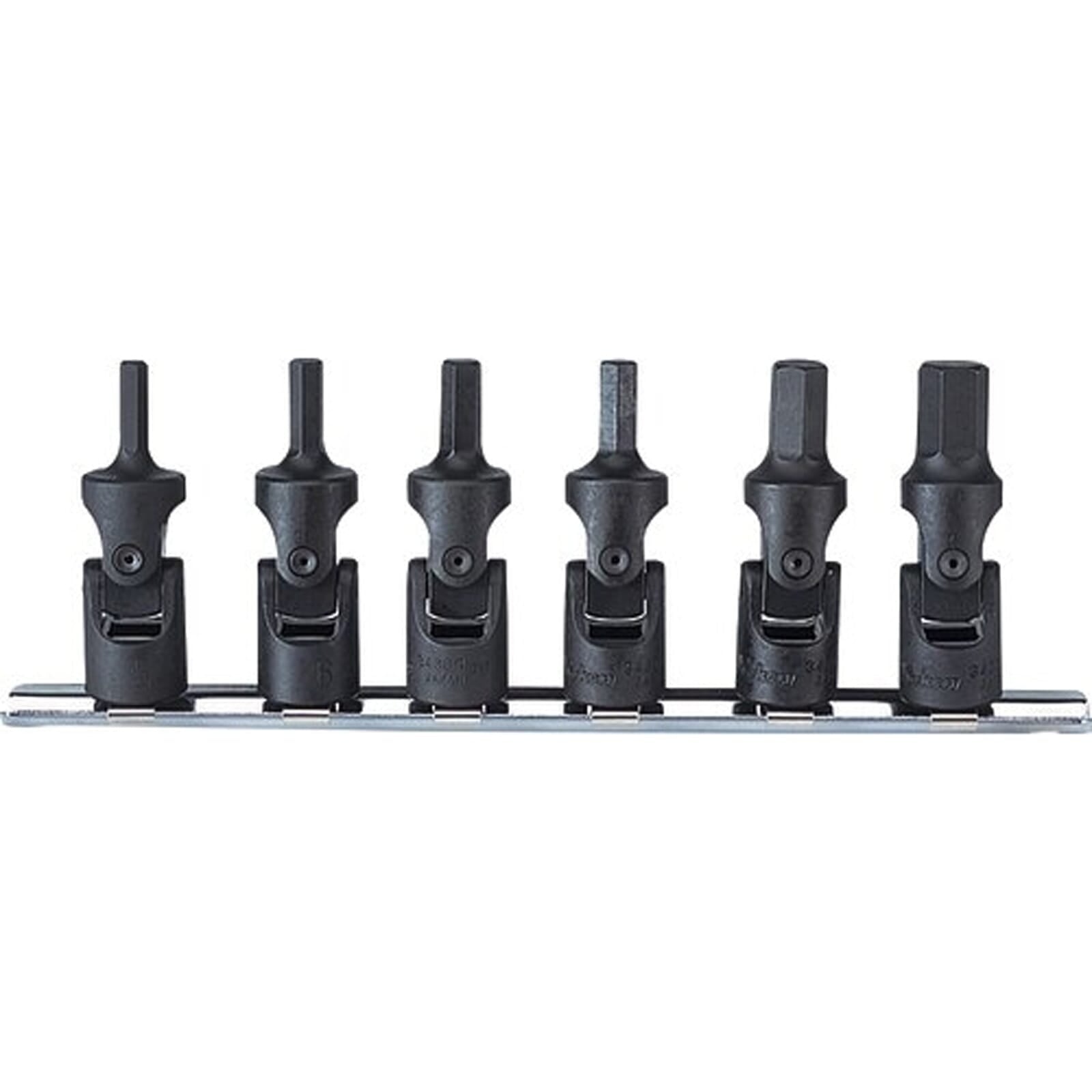Koken RS3430M/6 Universal Socket Set On Rail 6pc 3/8"Dr 5-12mm | Hobeca