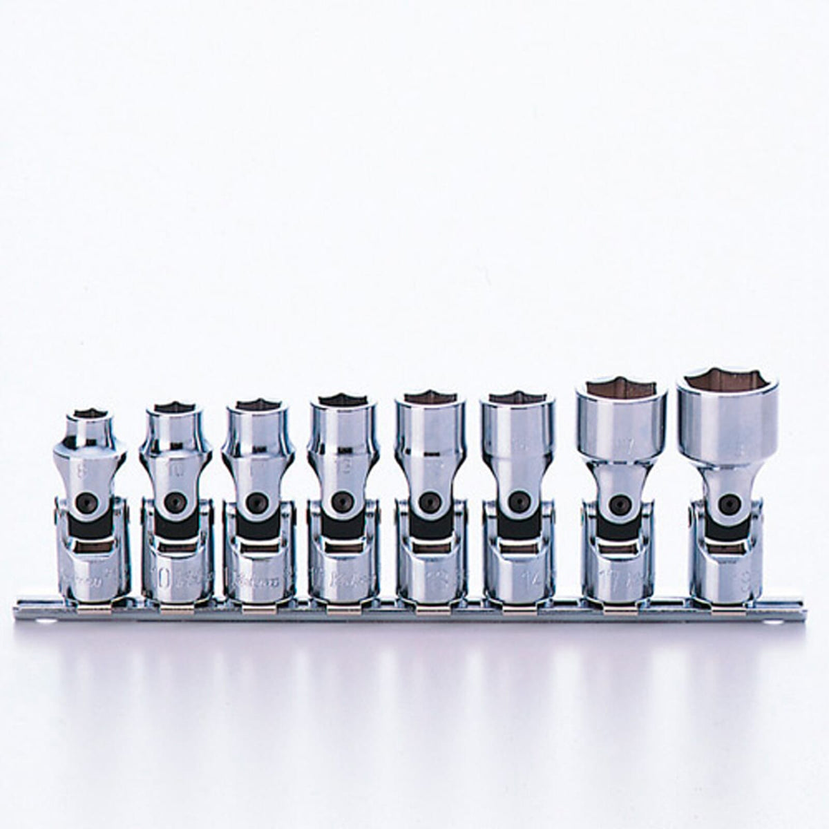 Koken RS3440M/8 Universal Socket Set On Rail 8pc 3/8"Dr 8-19mm | Hobeca