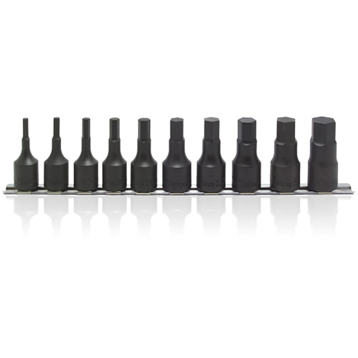 Koken RS4012A Hex Socket Set On Rail 10pc 1/2"Dr 3/16 - 3/4" | Hobeca
