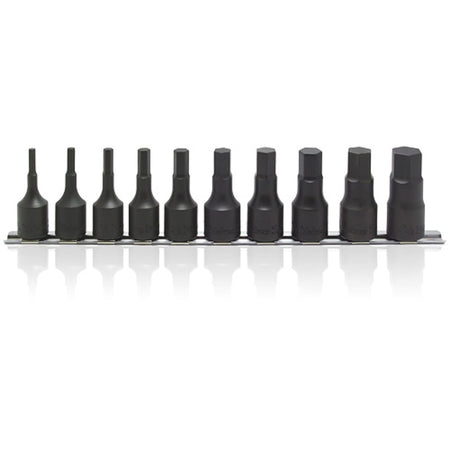 Koken RS4012A Hex Socket Set On Rail 10pc 1/2"Dr 3/16 - 3/4" | Hobeca