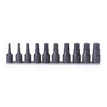 Koken RS4012M inhex socket set on rail, 1/2 inch drive, 10 pieces 4 to 19mm