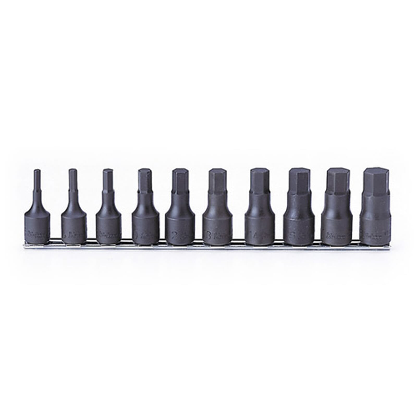 Koken RS4012M Inhex Socket Set On Rail 10pc 1/2"Dr 4-19mm | Hobeca
