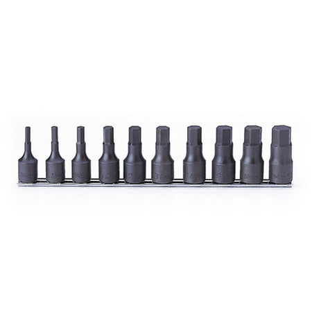 Koken RS4012M Inhex Socket Set On Rail 10pc 1/2"Dr 4-19mm | Hobeca