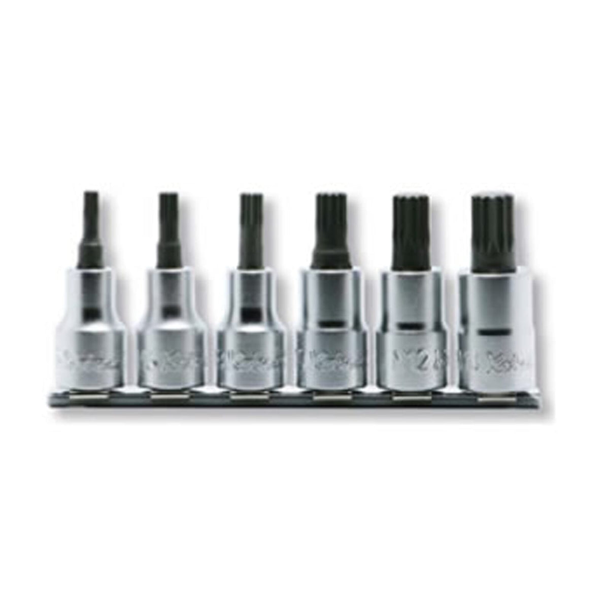 Koken RS4020M/6-L60 XZN Bit 6pc Socket Set On Rail 1/2 Dr | Hobeca