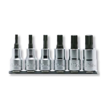 Koken RS4020M/6-L60 XZN Bit 6pc Socket Set On Rail 1/2 Dr | Hobeca