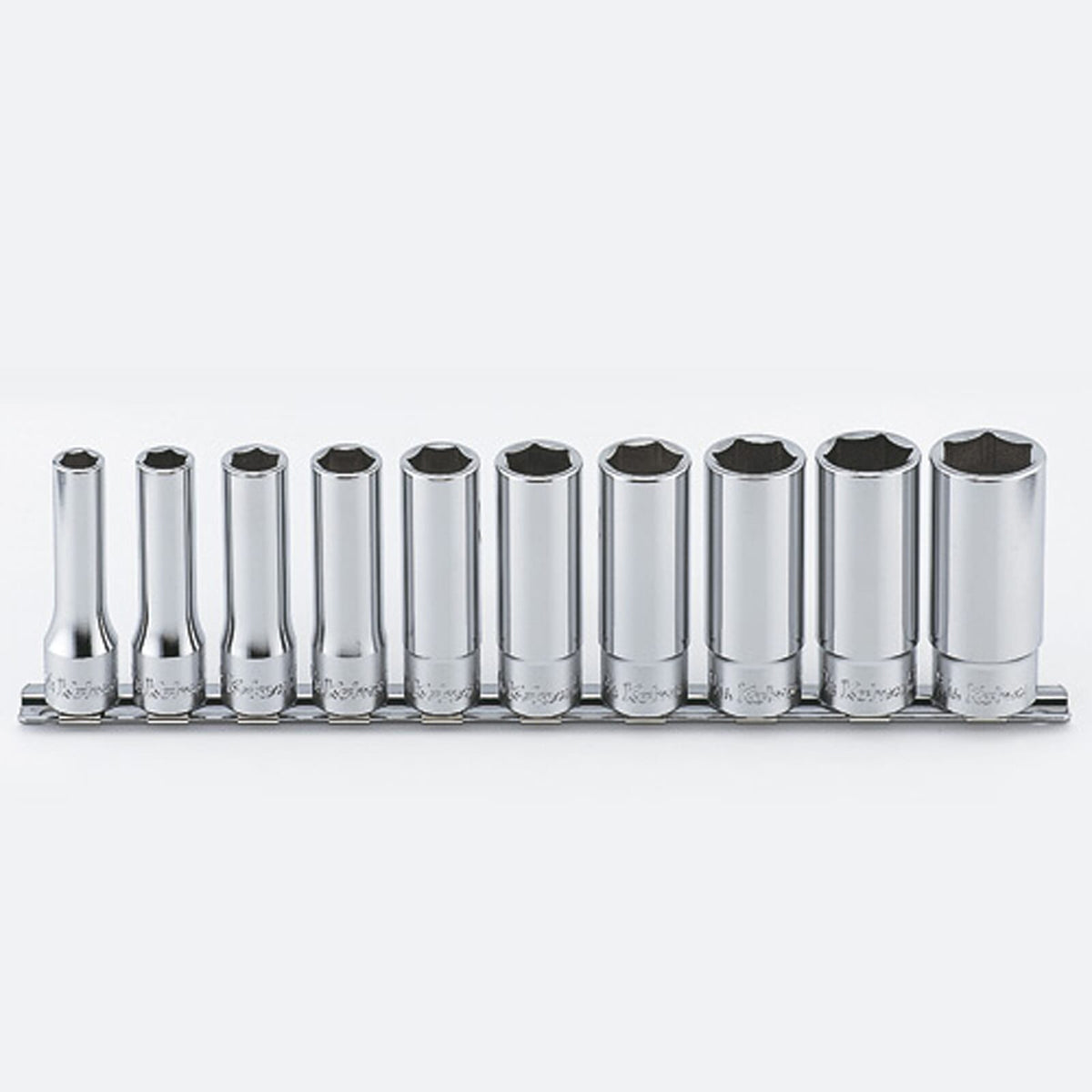 Koken RS4300A Deep Socket Set On Rail 6pt 10pc 1/2"Dr 3/8-15/16" | Hobeca