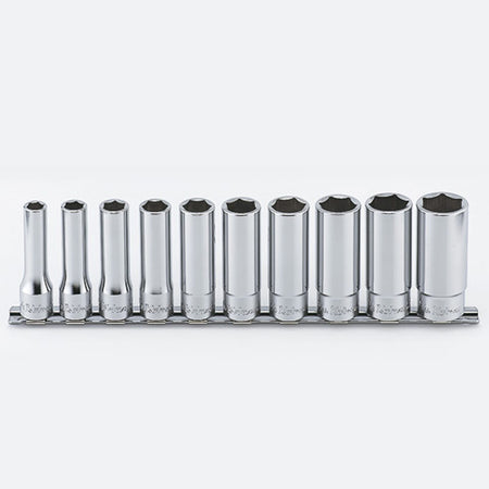 Koken RS4300A Deep Socket Set On Rail 6pt 10pc 1/2"Dr 3/8-15/16" | Hobeca