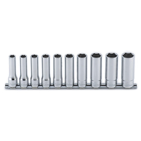 Koken RS4300M Deep Socket Set On Rail 6pt 10pc 1/2 "Dr 10-22mm | Hobeca