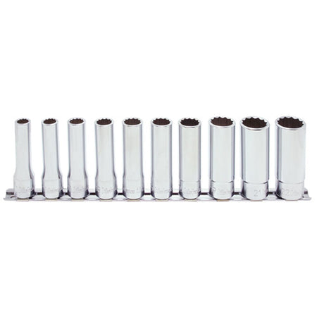 Koken RS4305M Deep Socket Set On Rail 12pt 10pc 1/2 "Dr 10-22mm | Hobeca