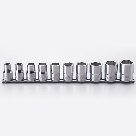 Koken RS4400A Socket Set On Rail 6pt 10pc 1/2 Dr 3/8-15/16" | Hobeca
