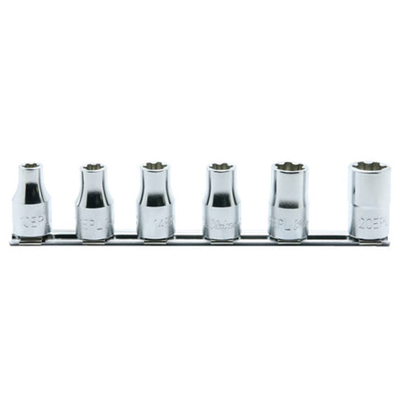 Koken RS4425 Internal Torx Plus EPL Socket Set On Rail 6pc 1/2"Dr 10EPL-20EPL | Hobeca