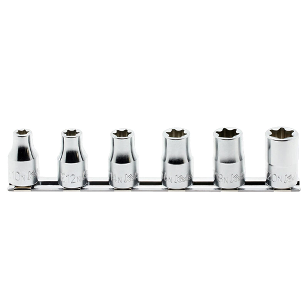 Koken RS4425/6-N Internal Torx Socket Set On Rail 6pc 1/2"Dr E10N - E20N | Hobeca
