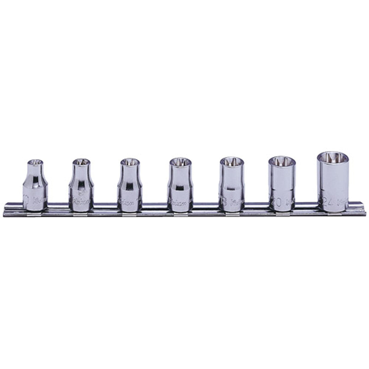 Koken RS4425 Internal Torx Socket Set On Rail 7pc 1/2"Dr E10-E24 | Hobeca