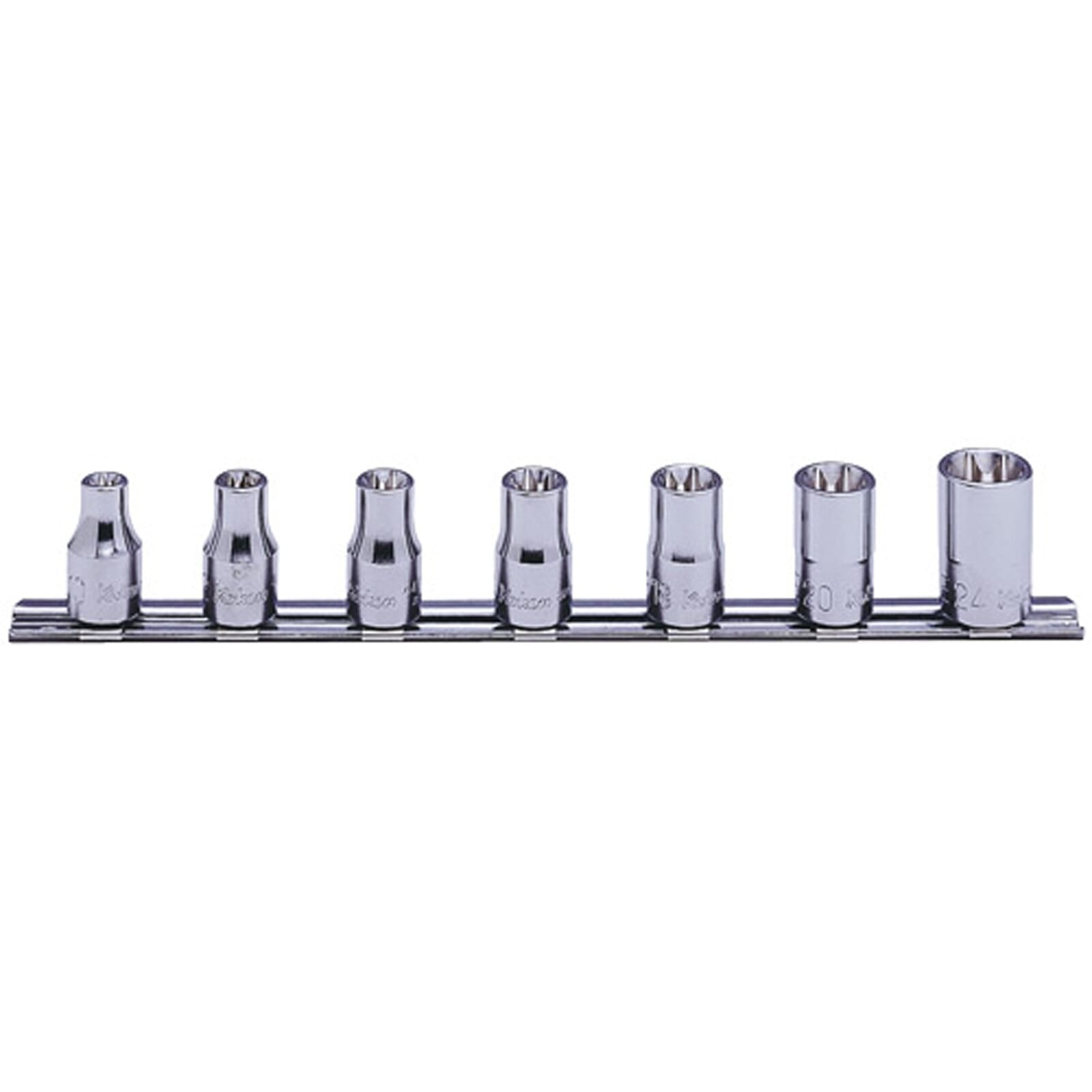 Koken RS4425 Internal Torx Socket Set On Rail 7pc 1/2"Dr E10-E24 | Hobeca