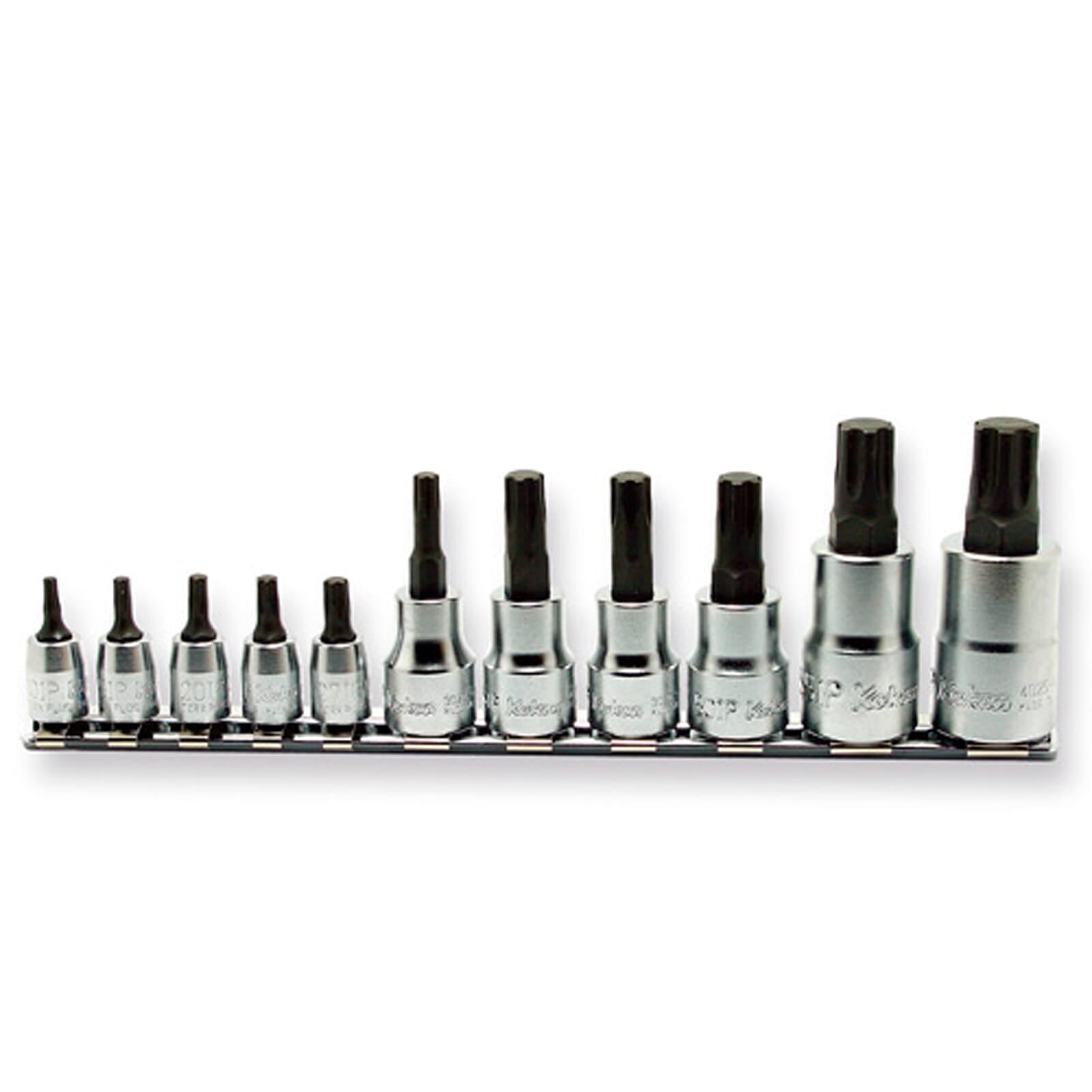 Koken RSX025IP Torx Plus Bit Socket Set on Rail 11pc 1/4"Dr 10IP-27IP, 3/8"Dr 30IP-50IP & 1/2"Dr 55IP-60IP – Koken RSX025IP