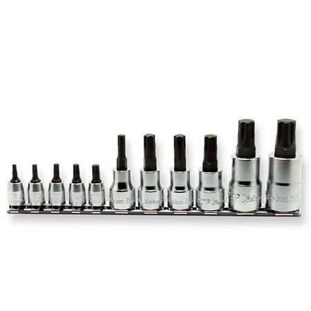 Koken RSX025IP Torx Plus Bit Socket Set on Rail 11pc 1/4"Dr 10IP-27IP, 3/8"Dr 30IP-50IP & 1/2"Dr 55IP-60IP – Koken RSX025IP