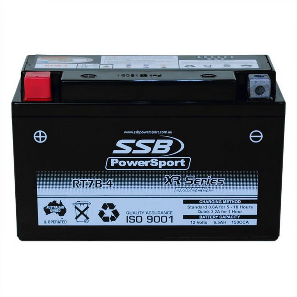 Motorcycle And Powersports Battery (Yt7b-4) Agm 12v 6ah 150cca By Ssb High Performance