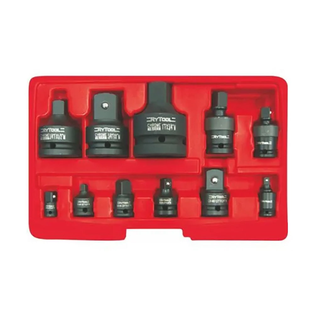 Rytool 11-piece impact universal joint and adaptor set with chrome molybdenum steel construction