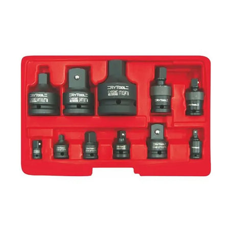 Rytool 11-piece impact universal joint and adaptor set with chrome molybdenum steel construction