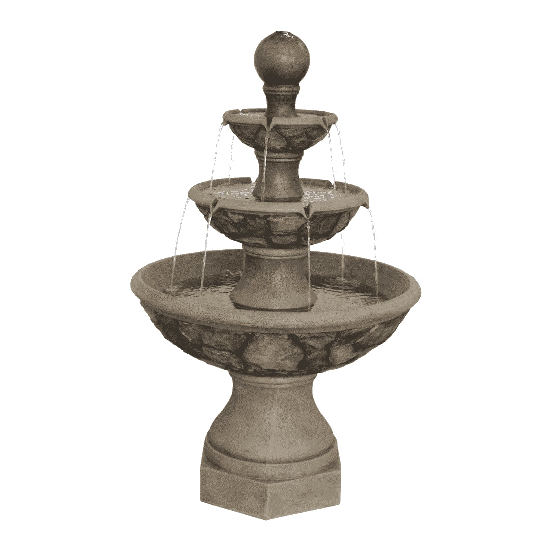 Omni Lincoln resin water feature with stone-like finish