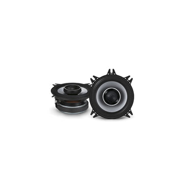 Alpine S2-S40 10cm coaxial speaker pair, front view showing woofer and tweeter