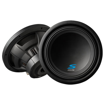 Alpine S2 Series 12 inch subwoofer with stamped steel frame and twist-lock grille