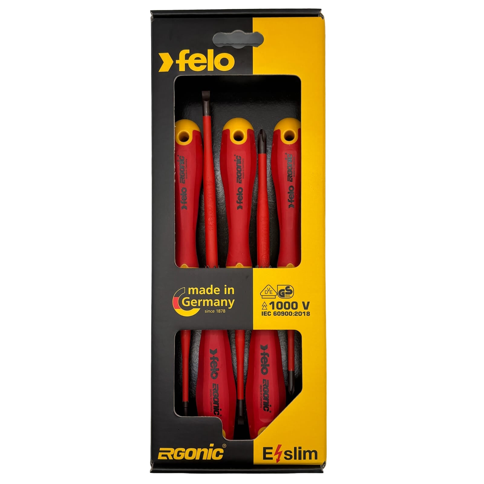 Felo 413 Series Ergonic E-slim Screwdriver Set 5pc Insulated Hardened Tip | Hobeca