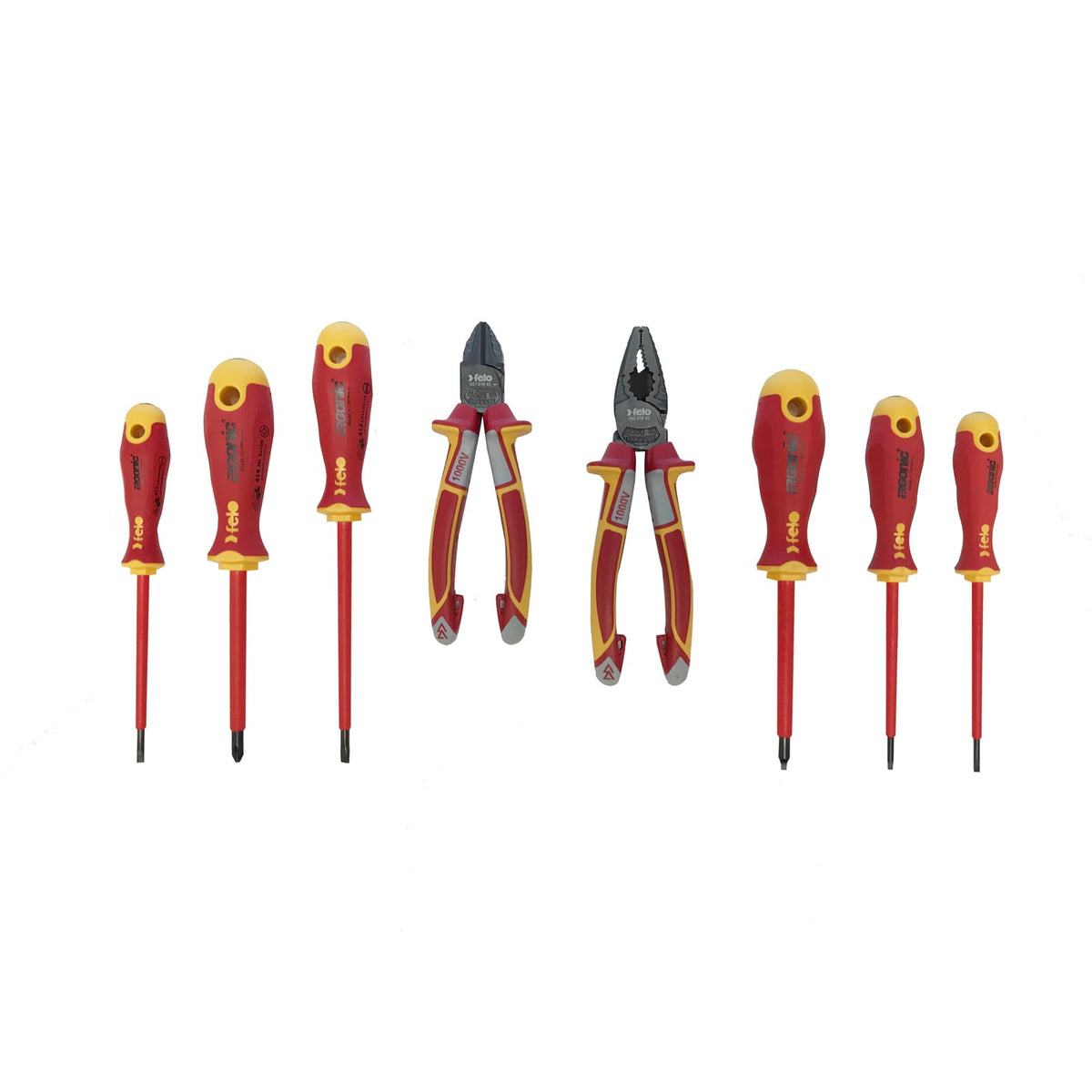 Felo 413 Series Ergonic Screwdrivers & Pliers Set 8pc 1000V VDE | Hobeca