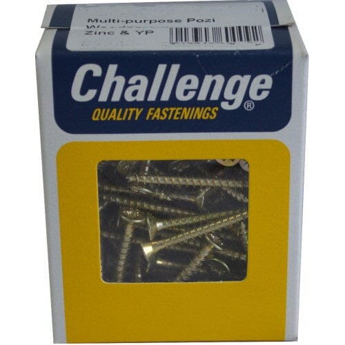 Challenge Wood Screws Countersunk Pozidrive ZP - 30pce Pack 100mm