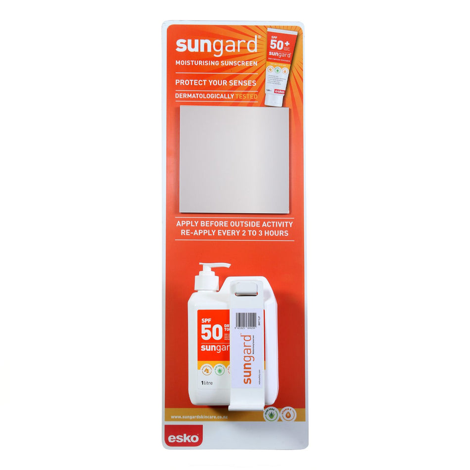 SunGard Sunscreen Dispenser Station with Mirror, includes 1Lt sunscreen.