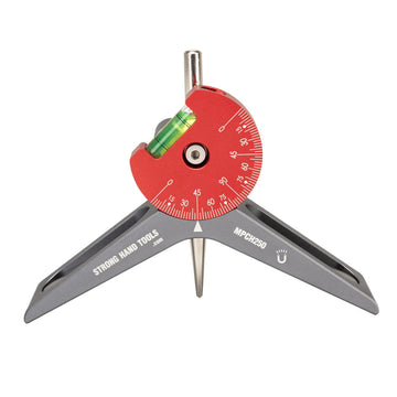 Stronghand magnetic pipe centering head with rotatable degree dial and integrated bubble level