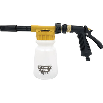 Schmick Mick foaming gun with adjustable knob and universal garden hose connector