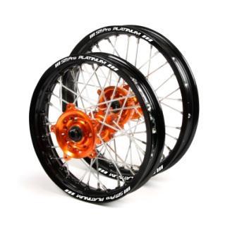 Wheel Set Sm Pro Front & Rear Orange Hubs Black Rims Ktm 85sx 12-20 | Formula