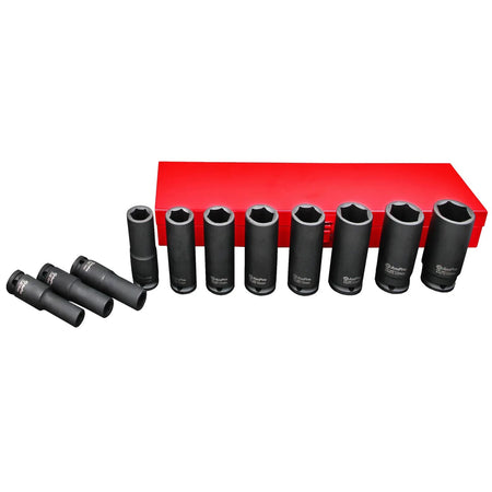 AmPro Deep Air Impact Socket Set 1/2" Dr 10-24mm 11pc – AmPro 11pc 1/2" Dr. Deep Air Impact Socket Set (Metric) | Hobeca