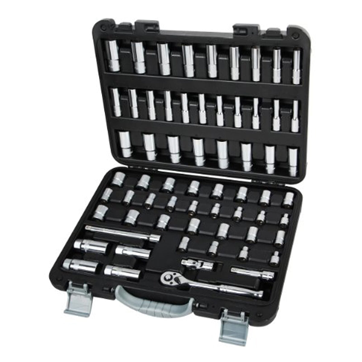 AmPro Socket Set 3/8" Dr 6-22mm & 1/4"-7/8" Metric/SAE 64pc (in Blowcase) | Hobeca
