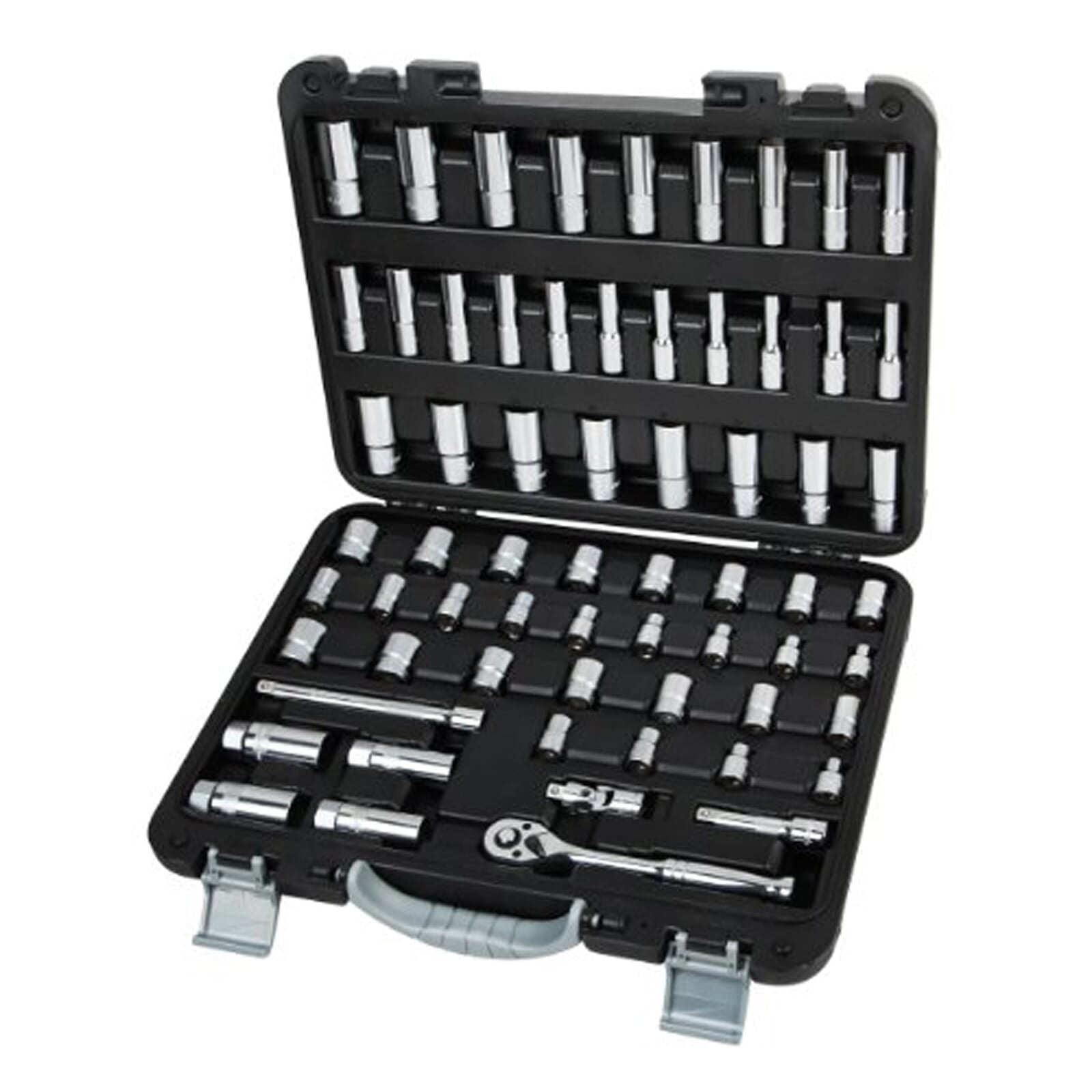 AmPro Socket Set 3/8" Dr 6-22mm & 1/4"-7/8" Metric/SAE 64pc (in Blowcase) | Hobeca