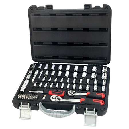 AmPro Socket Set 1/4" & 3/8"Dr 5/32"-13/16" & 4-19mm 6pt 68pc (in Blowcase) | Hobeca
