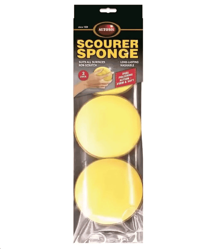 Autosol Scourer Sponge 3-pk