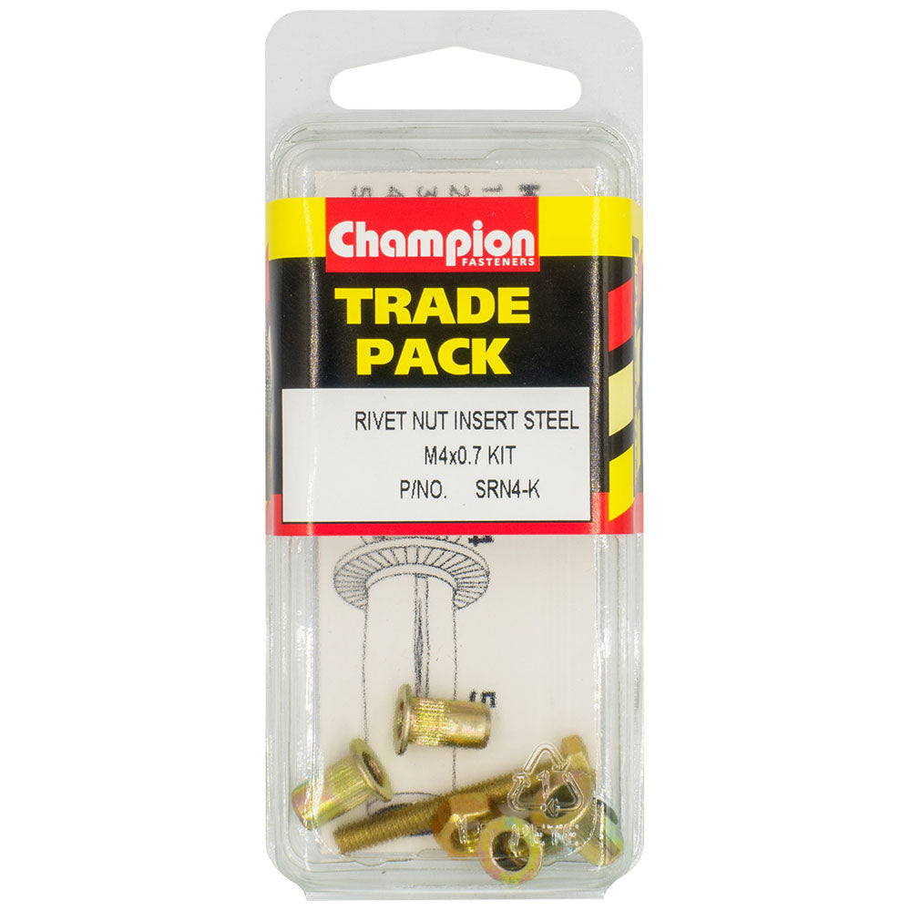Champion Rivet Nut Insert Steel M5 x 0.8mm - Kit - 4pk | ISL