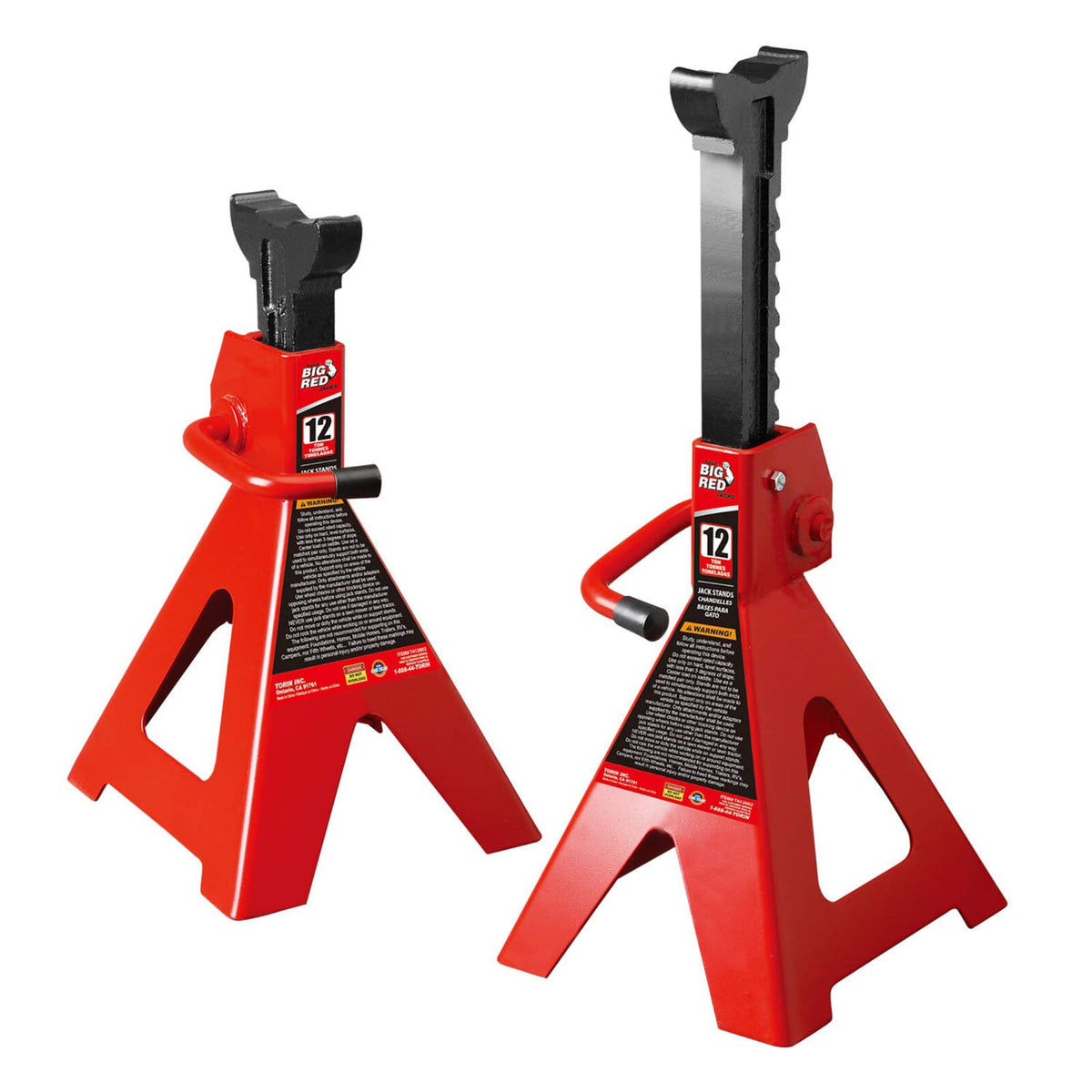 Torin - Big Red T412002 Axle Stand (1Pr) 12 Ton | Hobeca