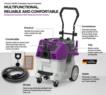 Sandwox LX2232 32L wet and dry workshop vacuum extractor
