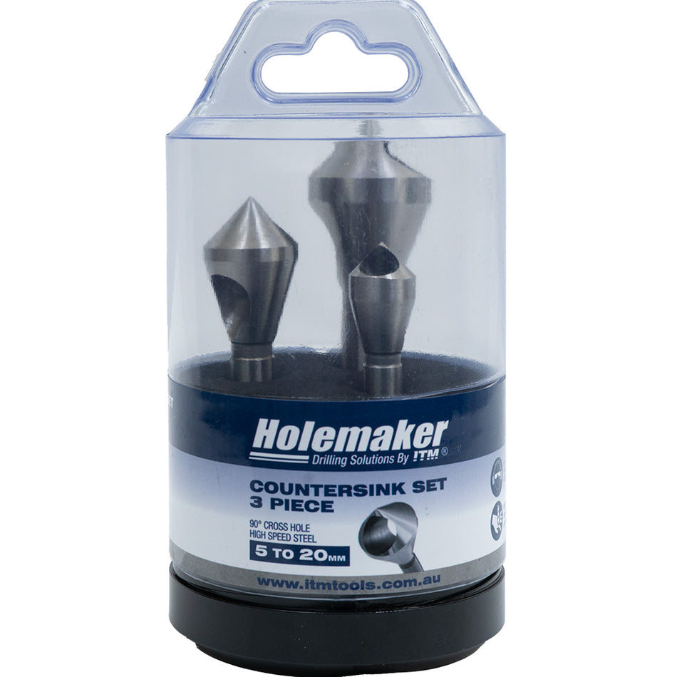 Holemaker 3pc Crosshole 90deg Countersink Set