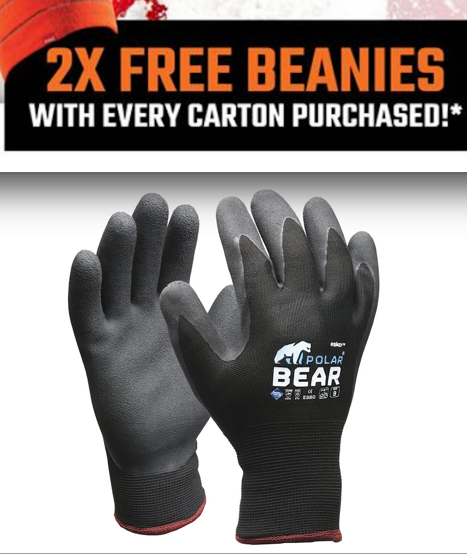 Esko Polar Bear Thermal Glove -Carton of 120 pairs, mixed, Black